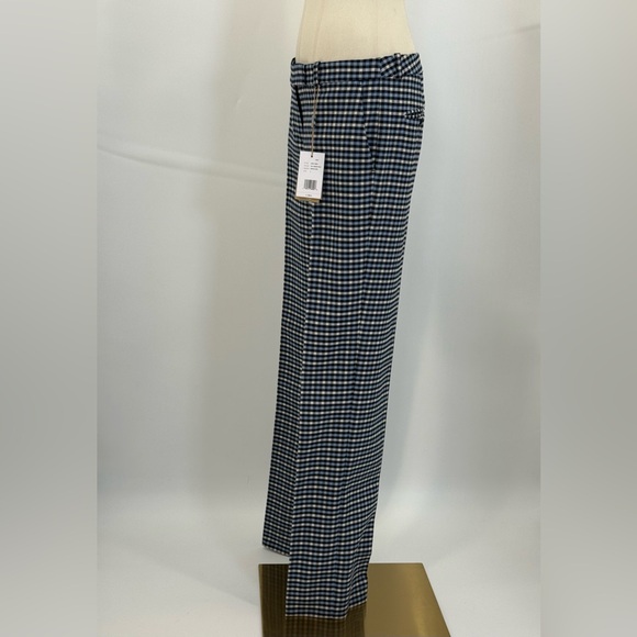 Michael Kors Collection High Waist Gingham Blue White Check Plaid Tailored Pants - Picture 16 of 16